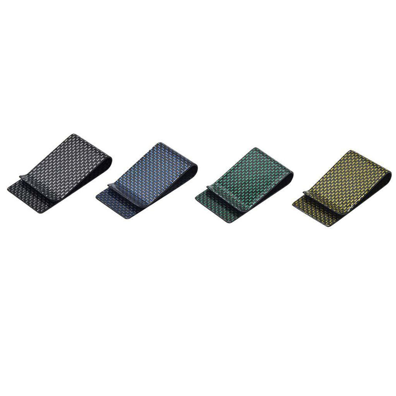 Money Clip Carbon Fiber Holder for 30 Folded Bills or Around 15 Cards Blue