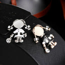 Small Cute Girl Brooches For Women Opal And Rhinestone Brooch Pin Dress Coa