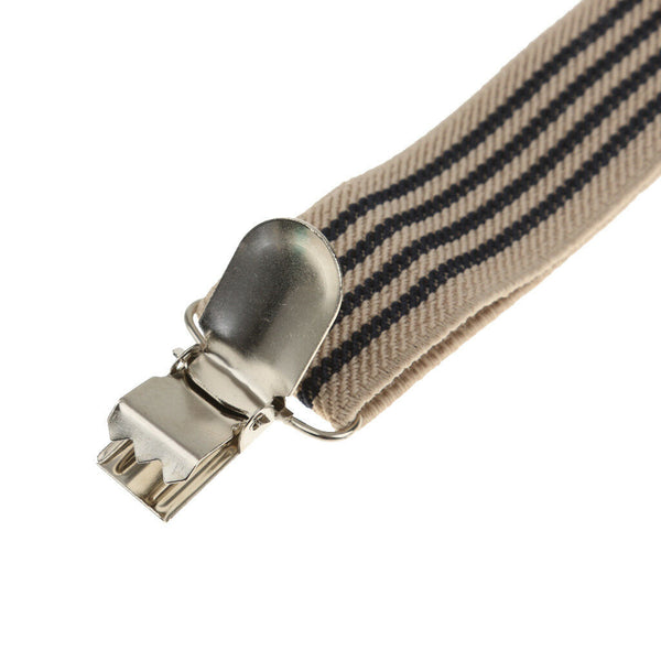 2Sets Boys Adjustable Suspenders Clip-on Braces Belts with Plaid Bowties Set