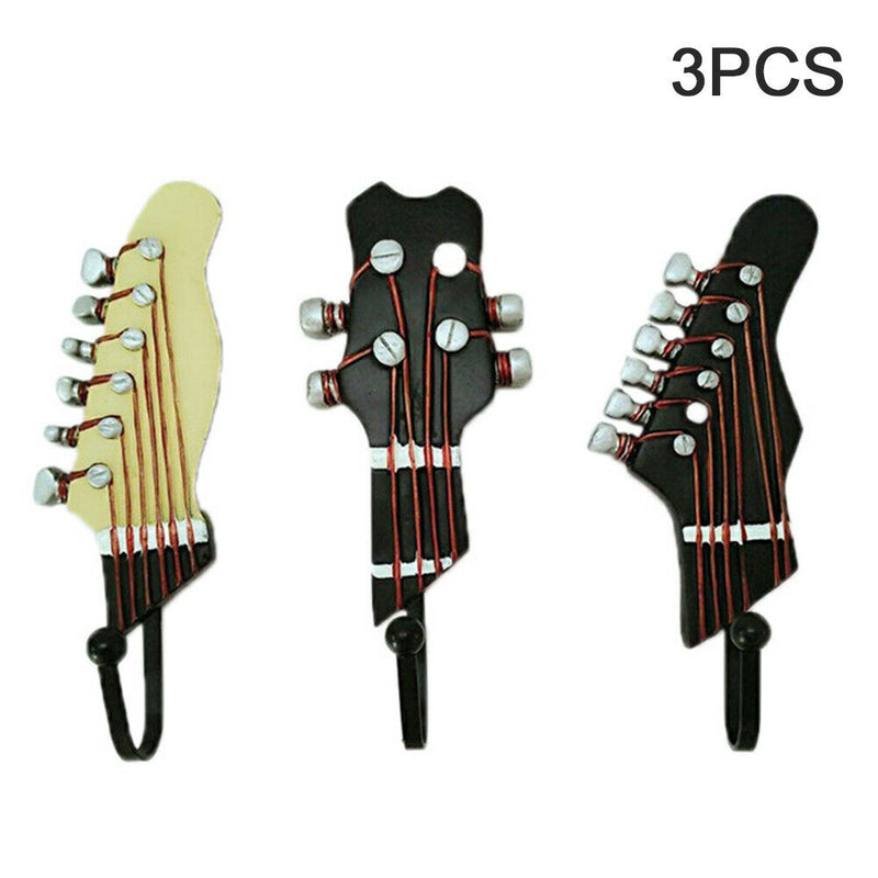 Guitar Heads Retro Home Decor Wall Mounted Multifunction Clothes Hanger