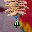 Parrot Bird Wooden Grass Chewing Bite Hanging Cage Bell Swing Climb Pet-Sup G0P0
