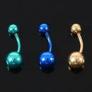 6 Pcs TITANIUM BELLY Button navel rings Banana Bar Body Piercing Jewelry