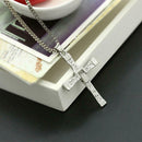 Fashion Movie Men Clavicle Chain Rhinestone Cross Pendant Collar Necklace