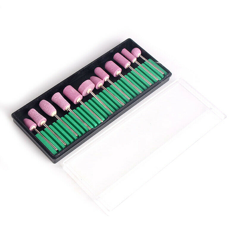12 Nail Art Electric Drill Bits Replacement Manicure Pedicure Files Set Tool Hn