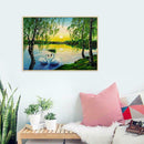 5D DIY Full Drill Diamond Painting Spring Swan Lake Cross Stitch Embroidery