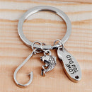 Father's Day Gift Keychain Hook Fish Love You Dad Keyring Key Chain Ring\Jewelry