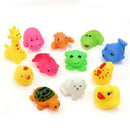 12Pcs Cute Soft Rubber Float Sqeeze Sound Baby Wash Bath Play Animals Toys