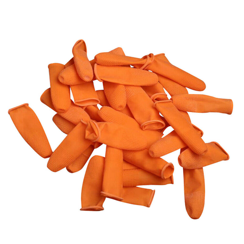 100pc Rubber Latex Fingertip Finger Cots Nail Protection 0.9inch Dia