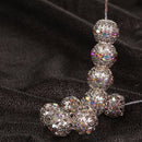110pcs Alloy Round Crystal Beads DIY Jewelry Finding Making DIY Earrings