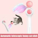 Funny Pet Automatic Telescopic Catcher Teaser Rod Cat Hair Ball Sticks Toys