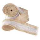 5M natural Hessian sackcloth with Lace Ribbon 5CM wide brown P5C1