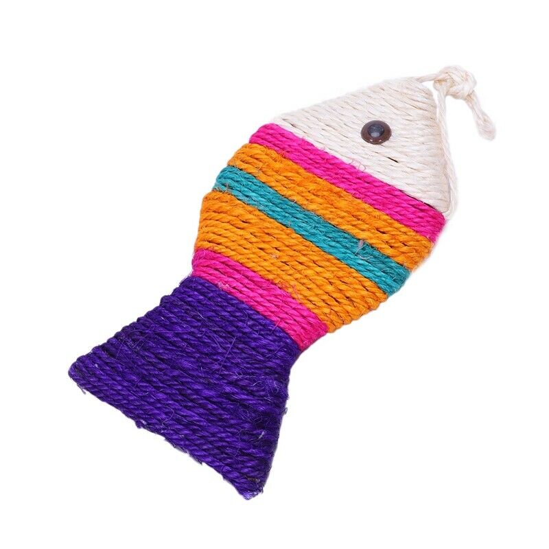 Sisal Rope Fish Shaped Cat Kitten Hanging Scratcher (Random Color)