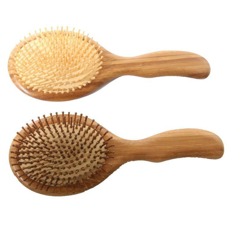 Wooden 179-Pin Carbonized Teeth Hair Massage Scalp Eco Brush Hair Care Comb