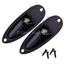 2Pc Black Metal Guitar Output Input Boat Plate Plug w/ Jack Socket for ST SQ