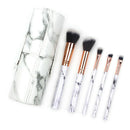 5pcs/Set Marble Handle Makeup Brushes Portable Travel Face Cosmetic Pens Kits