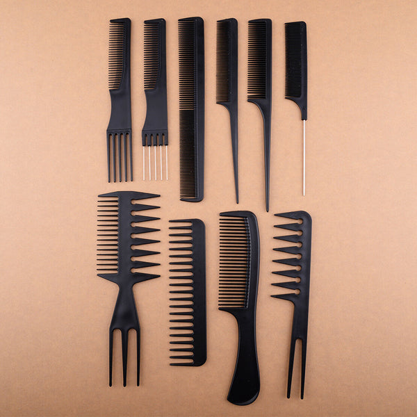 10Pcs Salon Hair Styling Hairdressing Assorted Comb Set Professional Barber Tool