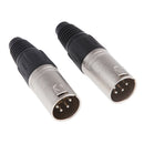 2 Pieces Metal 4Pin/4P XLR Connector Plug Male Audio Microphone Connector