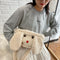 Cute Rabbit Shaped Shoulder Crossbody Bag Women Fleece Street Money Purses