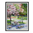 DIY Ribbon Embroidery Kits Flower Design Home Decor Wall Craft 27 x 33cm