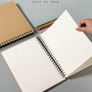 A5 Design 50 Pages Dot Grid Kraft Cover Coil Journal School Notebook X4W2