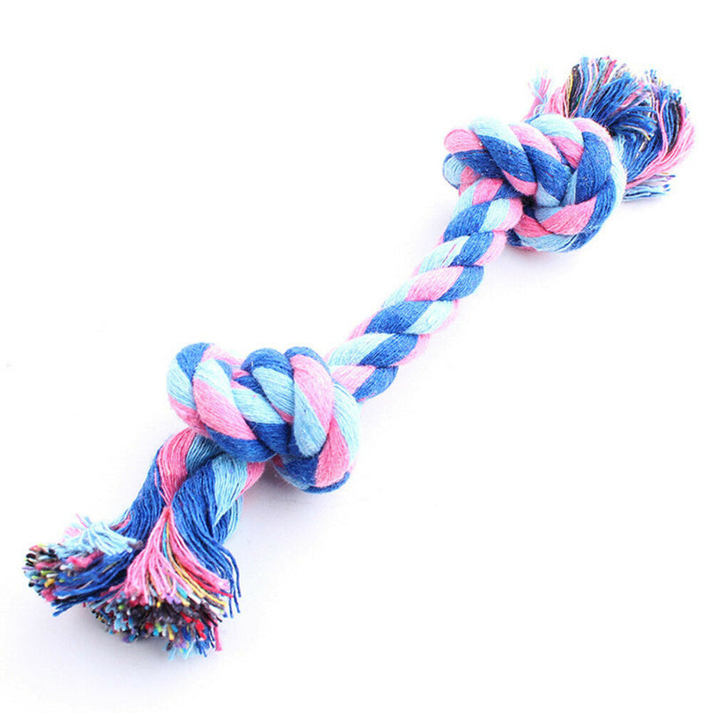Cotton Rope Dog Toys Bite Resistant Double Knot Pet Dog Chew Toys Teeth Cleaning