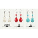 5X(Retro Simple Drops Natural Stone Turquoise Earrings Featured Texture St F5E2)