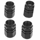 Set of 4 Alu valve caps for tires of bicycle, motorcycle, car - Black