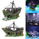 Fish Tank Decoration Cave Decor Sailing Boat Shipwreck Aquarium Sunk Ship  A
