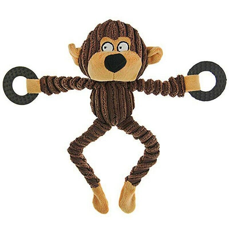 Funny Pet Dog Toys Chew Squeaky Toys Chewing Sound Molar Bite Monkey Shape  H1E9