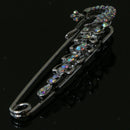 Clear Crystal Safety Pin Brooches Suit Sweater Scarves Scarf Pins Charm Jewelry