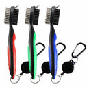 3 Pieces Golf Double-Sided Cleaning Brush Retractable Zipper Wire Groove Cl