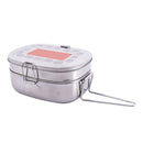 Home School Detachable Handle 2 Layers Stainless Steel Lunch Box 2.9" Heigh D2U3