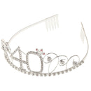 40th Birthday Tiara and Sash Set 40 and Still Hot Satin Sash Rhinestone Tiara