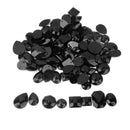 100pcs Black Acrylic Rhinestone Flatback Sew On Dress Decor DIY Mixed Styles