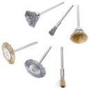 36x Steel brass Wire brushes Flat brushes Round brushes Set BX