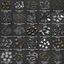 24 Grid Jewelry Accessories Combination Set Closed Ring Lobster Buckle Wine