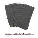 1PC Reusable 4 Layer Bamboo Charcoal Insert Baby Washable Cloth Diaper Nappy Use