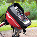 Bike Front Frame Touch Screen Waterproof Phone Bag Top Tube Pannier (Red)