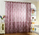 Purple Jacquard Big Flower Eyelet Curtain Sheer Living Room Valance 1x2.5M