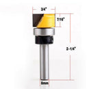 Flush Trim Hinge Mortise/Template Router Bit 8mm Shank 3/4" Bearing Dia.
