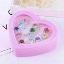 12pcs/Set Girls Kids Child Diamate Adjustable Rings Crystal Rings Jewelry Party