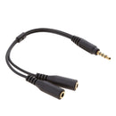 Portable 2.5mm to 3.5mm M/F Jack Adapter and 3.5mm Dual Audio Adapter Cable