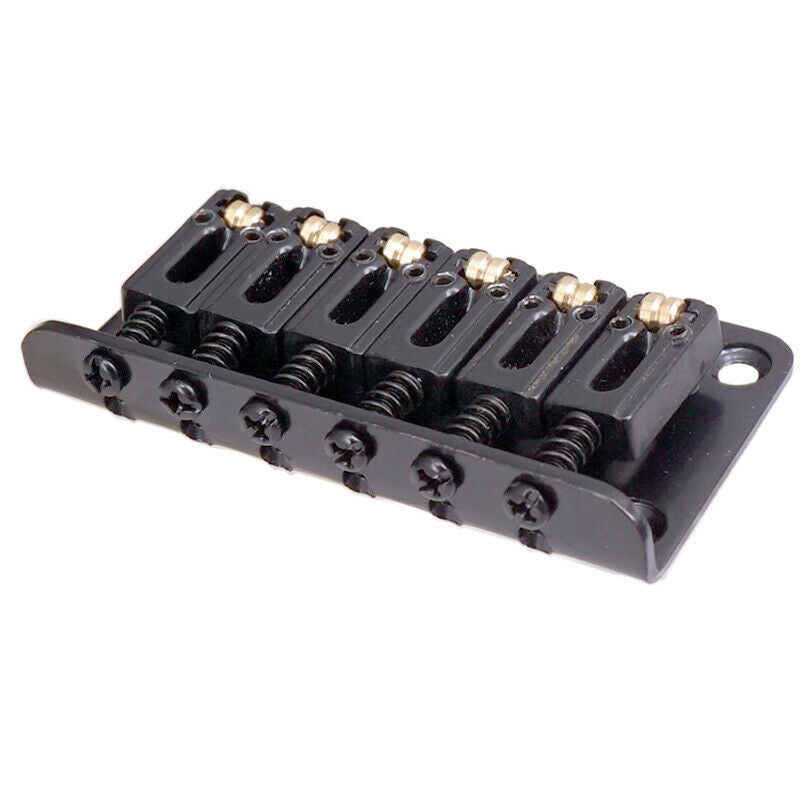 Hardtail Guitar Bridge Body Through for 6 String Electric Parts Black