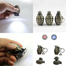 Mens Metal Keyring Retro Led Hand Grenades Super Bright  Flashlight Key Chain