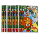 10pcs Safari Animals Gift Bags Plastic Loot Bags Candy Bag Kids Birthday Deco3cT