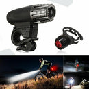 USB Rechargeable LED Bicycle Bright Bike Front Headlight+Rear Tail Light Set P5L