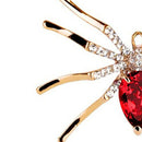 Women Special Spider Pin Brooch Set Zircon(Red) V9R6