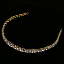 Princess Bridal Party Headband Crystal Tiara Crown Hair Band Clasp Golden A