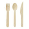 disposable wooden cutlery 150 pack -forks(50), knives(50) and spoons(50), p D6T2