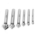 Round Shank 6Pcs/Set 3 Flute Three Edge Chamfer Chamfering End Mill Cutter